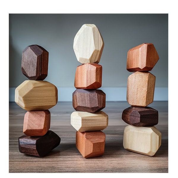 Rocas de equilibrio de madera Montessori