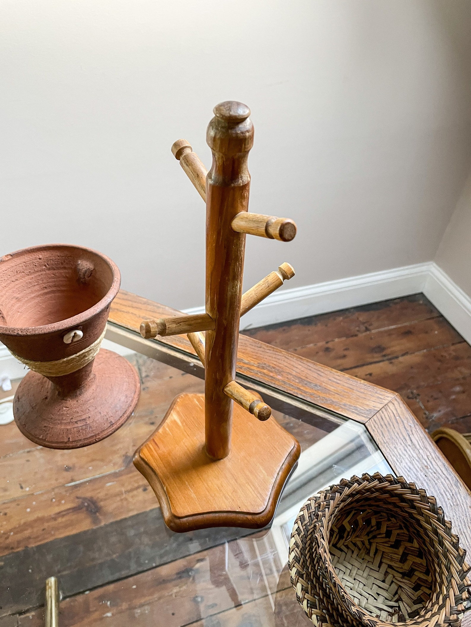 Vintage wooden peg tree peg tree holder Etsy