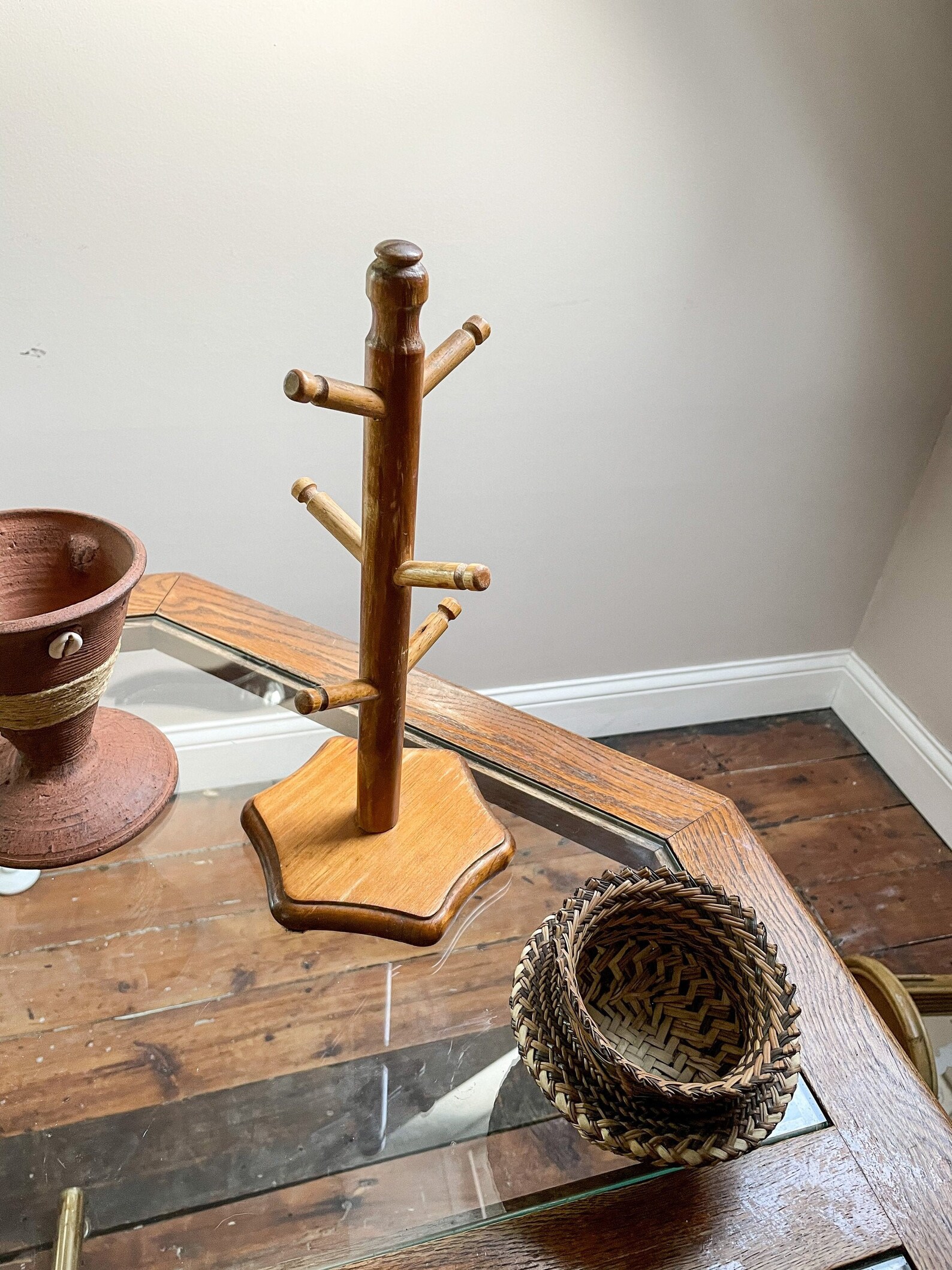 Vintage wooden peg tree peg tree holder Etsy