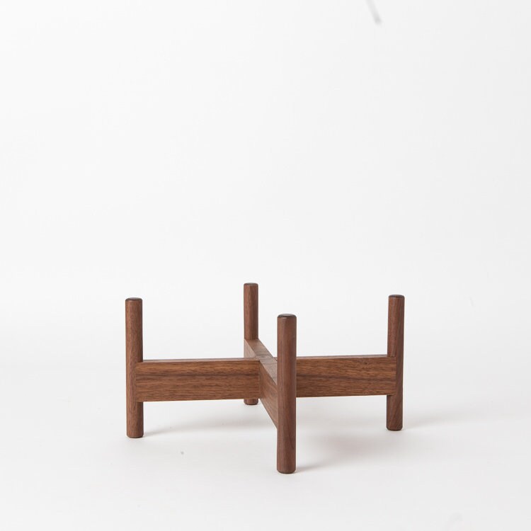 Short Mid Century Modern Plant Stand | Wood Plant Stand, Reversible P…