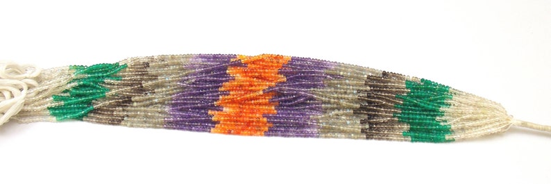 5 Strands Semi Precious Multi Rondelle Gemstone Strands JMI7501 3-3.5 mm Beads Jewelry Strands Rondelle faceted Strand Per Strands