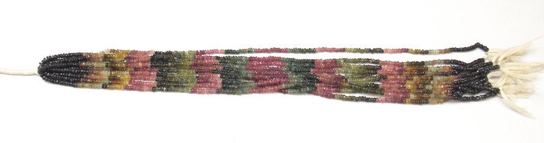 5 Strands Semi Precious Multi Tourmaline Gemstone Strand JMI7500 3-4 mm Beads Gemstone Strands Natural Strands Per Strands