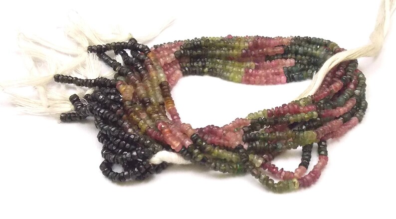 5 Strands Semi Precious Multi Tourmaline Gemstone Strand JMI7500 3-4 mm Beads Gemstone Strands Natural Strands Per Strands