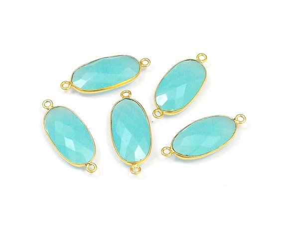 Aqua Chalcedony 10mm Round Faceted 925 Sterling Silver Plated Bezel Ring