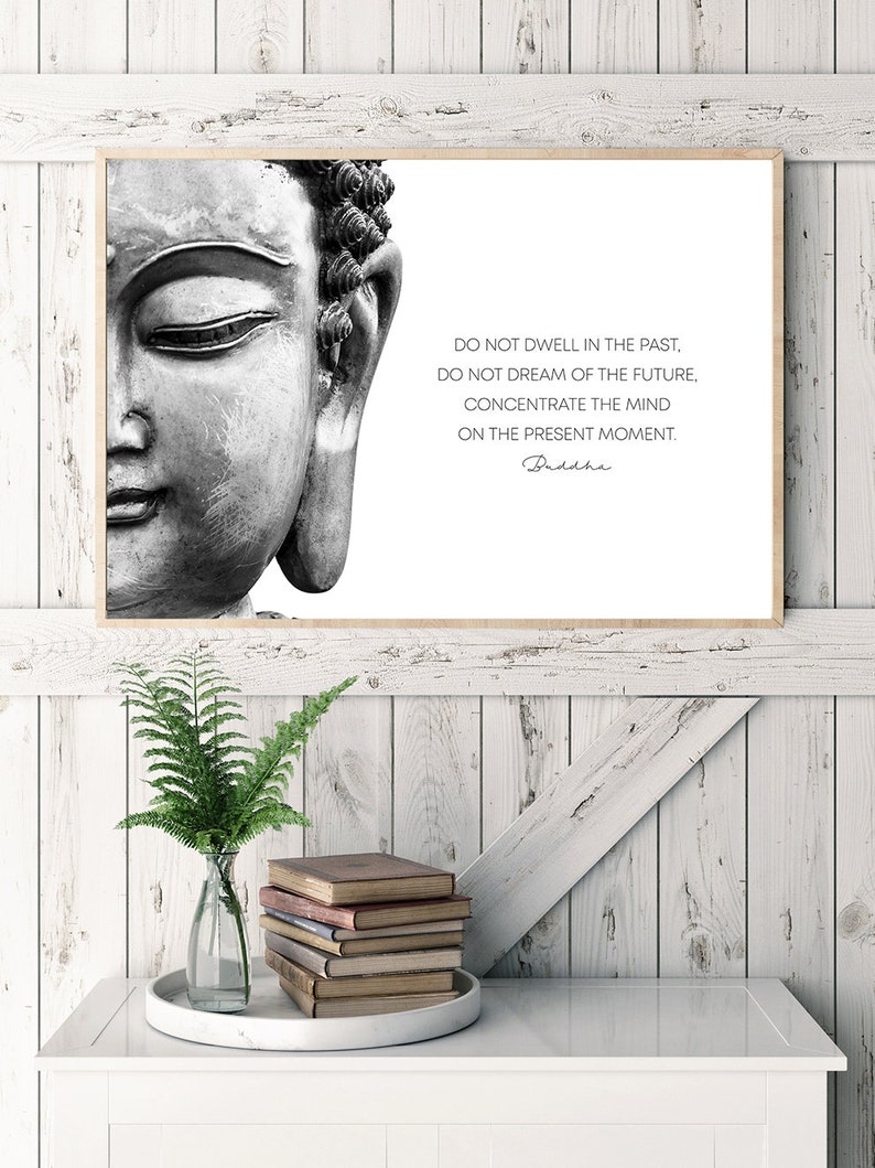 Buddha Quote Present moment... Buddha Wall Art Yoga Print | Etsy