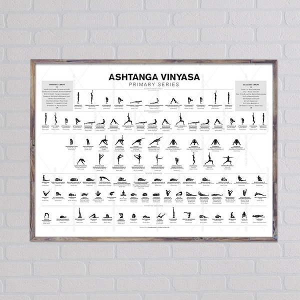 Ashtanga Primary Series, Ashtanga Yoga Print, Asana Print, Yoga Artwork, Patanjali, Digital Download