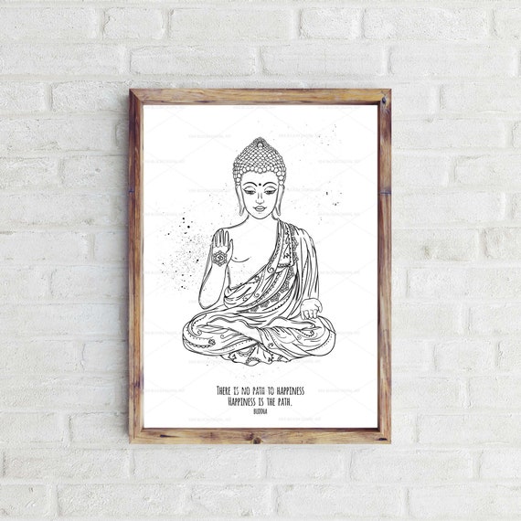 Buddha's Blessing Metal Wall Art With LED - WallMantra