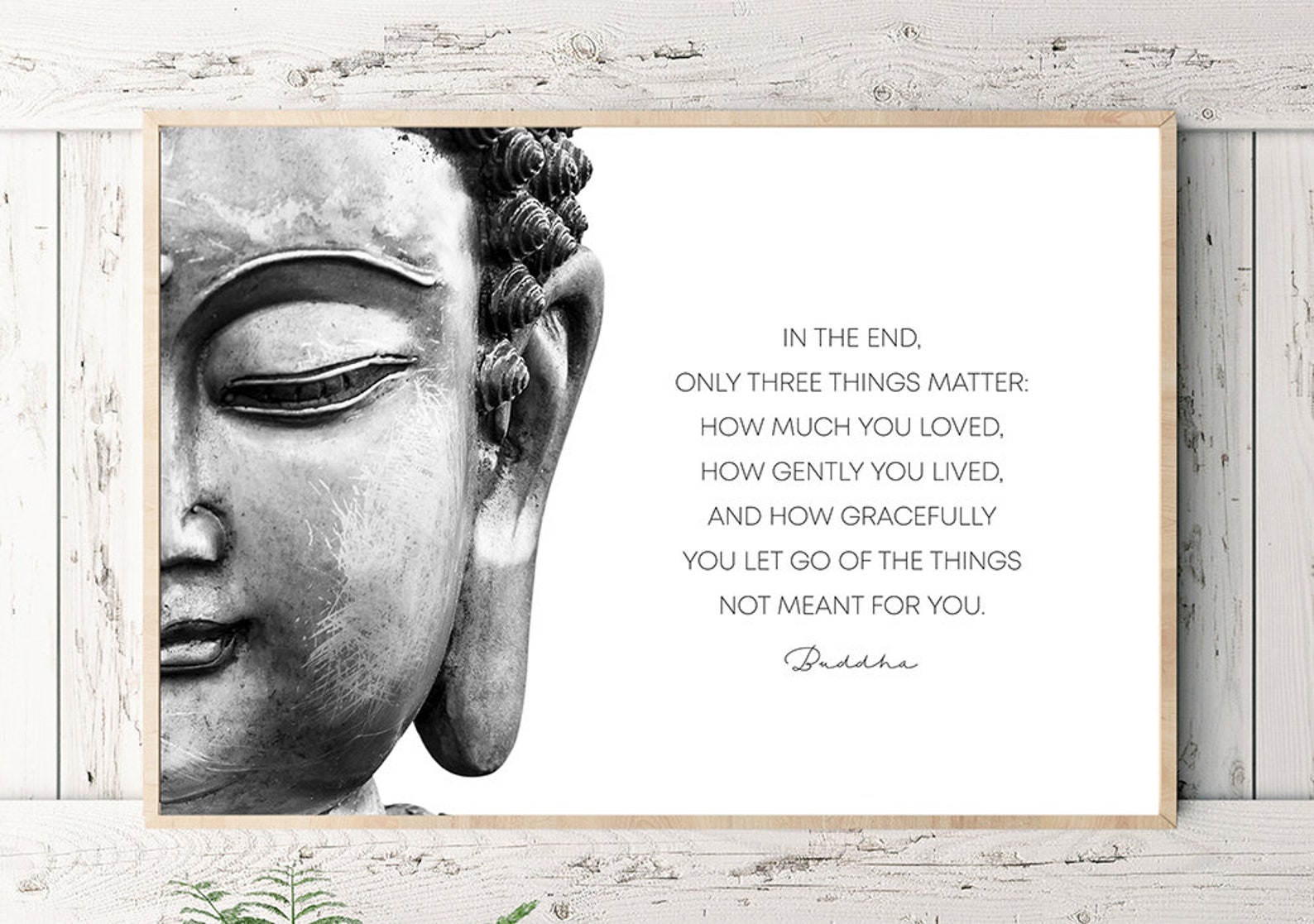 Buddha Quote Let Go... Buddha Wall Art Yoga Print Boho | Etsy