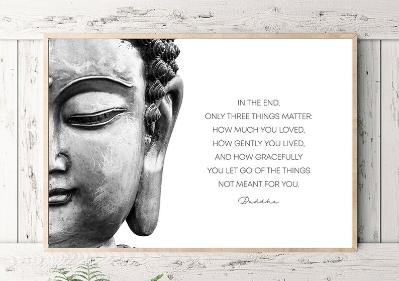 Buddha Quote Let go&hellip; Buddha Wall Art Yoga Print Boho Etsy