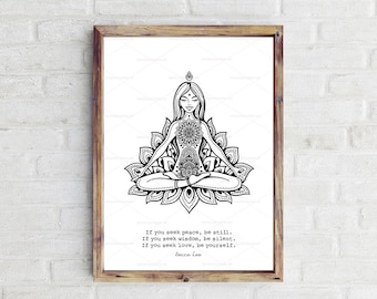 Printable Meditation Wall Art Rumi Quote Inspirational - Etsy