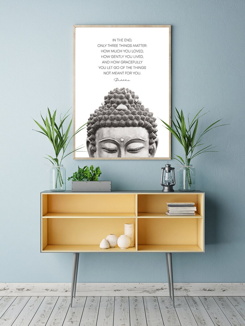 Buddha Quote In the end only 3 things matter... Buddha Wall Etsy