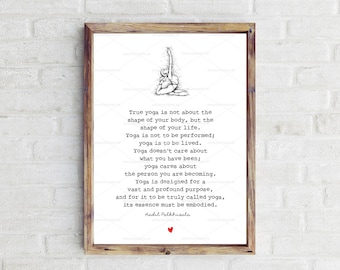 True yoga..., Handstand Illustration, Yoga Print, Yoga Pose, Yoga Studio Decor, Yoga Art