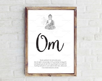 Om Print, Yoga Chant, Om Meaning Print, Yoga Print, Yoga Studio Decor, Yoga Art