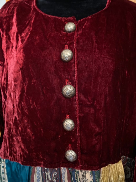 Double D Ranch Patchwork Prairie Dress Burgundy V… - image 3