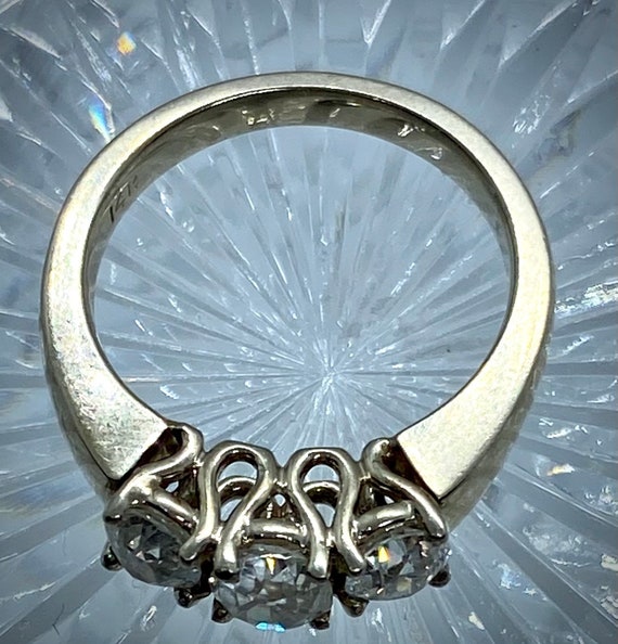 Vintage Estate Diamond Ring 3 Stone Old European … - image 9