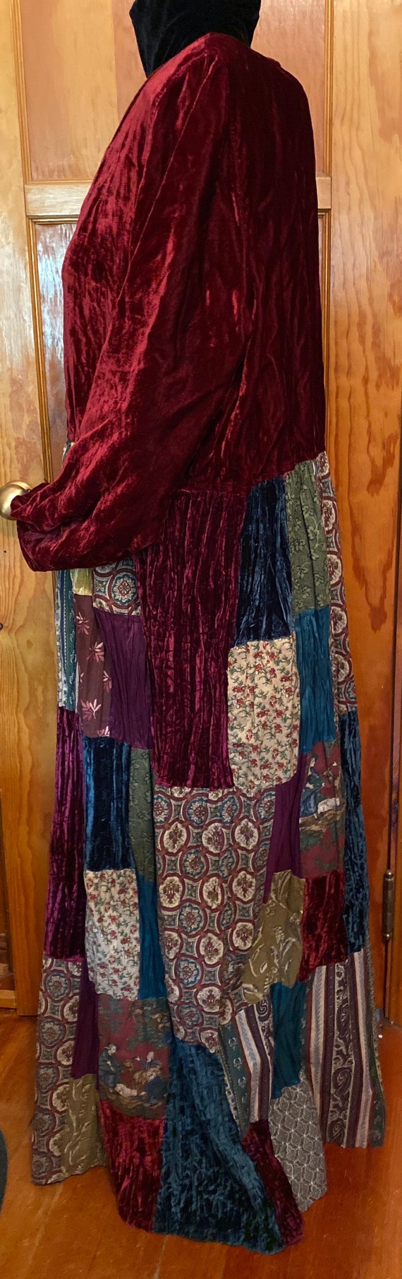 Double D Ranch Patchwork Prairie Dress Burgundy V… - image 5