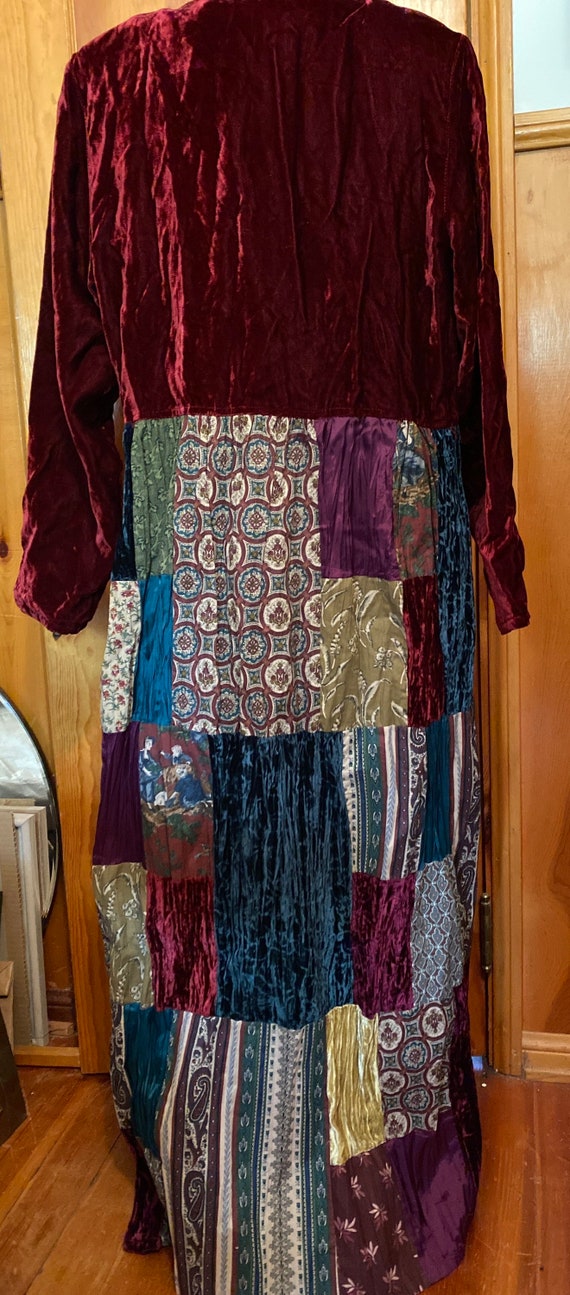 Double D Ranch Patchwork Prairie Dress Burgundy V… - image 6