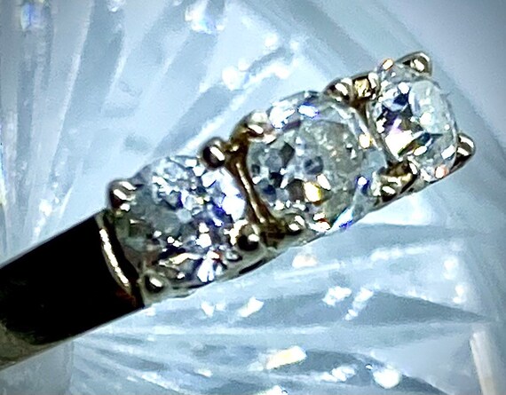 Vintage Estate Diamond Ring 3 Stone Old European … - image 5