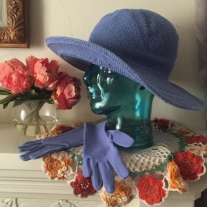 Women&#39;s Hat UPF Sun Protection Crocheted Gardening Beach Available in Purple White Blue One Size Crafts