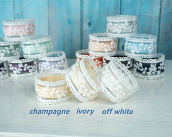 Lace Napkin Rings, Set of 10 Napkin Ring, ivory / White Wedding Napkin Holder, Ivory Wedding Table Decor, White Dinning Table Decor, Gift
