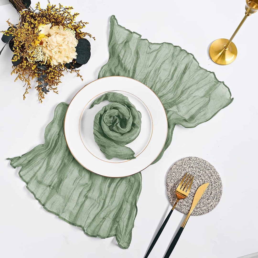 50 Sage Green Gauze Napkins, Rustic Wedding Napkin, Green Cheesecloth Napkin, Boho Gauze Napkin