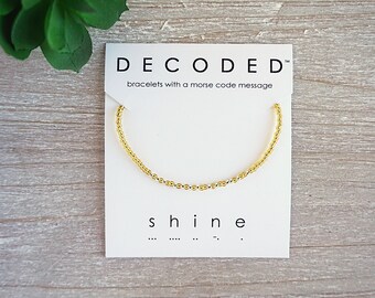 BRILLA - Pulsera con código Morse - Pulsera motivacional - Joyería con código Morse - Regalo inspirador - Regalo para adolescentes - Regalo promocional