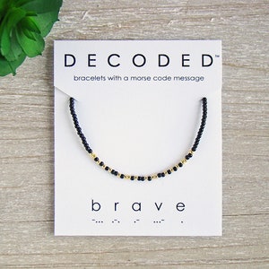 BRAVE - Word Bracelet - Morse Code Jewelry - Inspirational Jewelry - Morse Code Bracelet - Friendship Bracelet - Beaded Bracelets