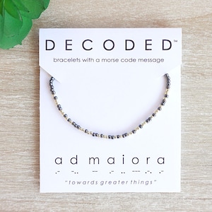 AD MAIORA - Latin Phrases - Morse Code Jewelry - Word Bracelet - Inspirational Jewelry - Morse Code Bracelet - Latin