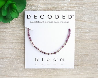 BLOOM - Código Morse - Joyas inspiradoras - Joyería Código Morse - Joyería de primavera - Pulsera Código Morse
