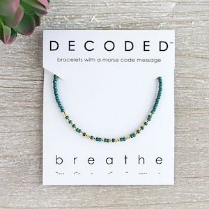 BREATHE - Morse Code Bracelet - Inspirational Jewelry - Morse Code Jewelry - Mantra Bracelet - Motivational Jewelry