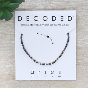 ARIES - Morse Code Bracelet - Zodiacs - Astrology Jewelry - Zodiac Bracelet - Zodiac Signs - Horoscope - Aries Gift