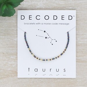 TAURUS - Morse Code Bracelet - Zodiac Gifts - Astrology Jewelry - Zodiac Bracelet - Taurus Birthday Gift - Taurus Gift