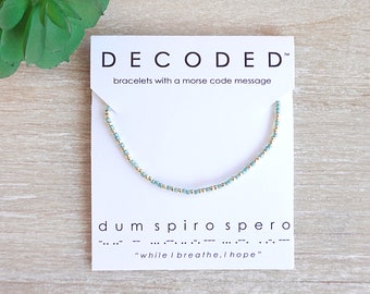 DUM SPIRO SPERO - Frases en latín - Joyería latina - Pulsera con código Morse - Joyería inspiradora - Pulsera de ánimo - Joyería motivacional