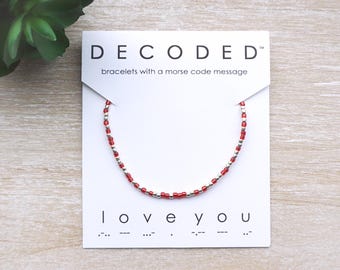 TE AMO - Pulsera con código Morse - Regalo de San Valentín - Pulsera de la amistad - Pulsera de San Valentín - Mensaje secreto