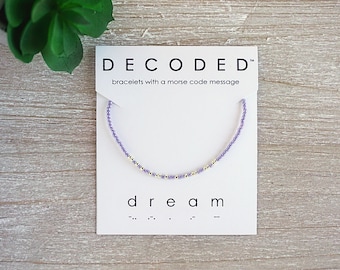 SUEÑO - Joyería de la palabra - Pulsera de código Morse - Joyería inspiradora - Joyería de código Morse - Pulsera de amistad
