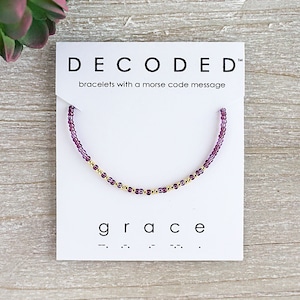 GRACE - Morse Code Bracelet - Inspirational Jewelry - Morse Code Jewelry - Friendship Bracelet - Beaded Bracelets