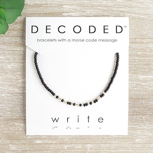 ÉCRIRE - Bracelet code Morse - Cadeaux NaNoWriMo - Bijoux inspirants - Bijoux code Morse - Bijoux d'auteur