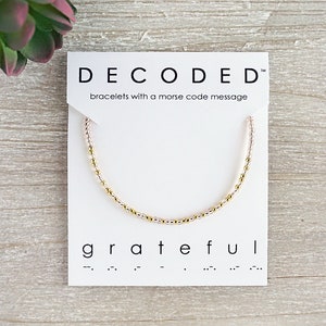 GRATEFUL - Morse Code Jewelry - Inspirational Jewelry - Gratitude Bracelet - Morse Code Jewelry - Friendship Bracelet