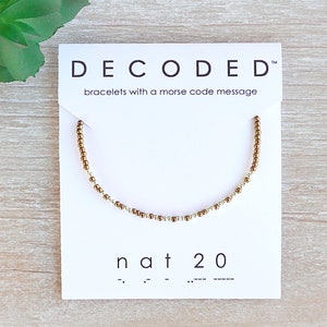 NAT 20 - Morse Code Jewelry - D&D Bracelet - Morse Code Bracelet - Dungeons and Dragons Inspired - Beaded Bracelets - RPG