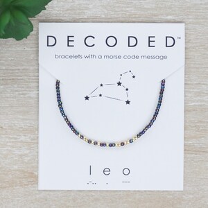LEO - Zodiac Bracelet - Morse Code Jewelry - Astrology Bracelet - Zodiacs - Zodiac Signs - Gift for Leo
