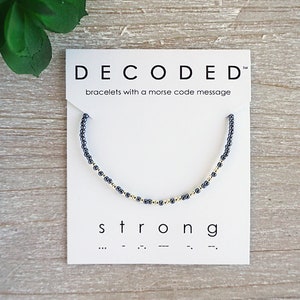 STRONG - Word Bracelet - Morse Code Jewelry - Friendship Jewlery  - Morse Code - Inspirational Jewelry - Encouragement Gift