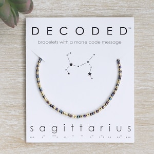 Pulsera De Zodiaco De Código Morse Para Mujer Pulsera De De Pulsera De Zodiaco De Código Morse Para Mujer Pulsera De De