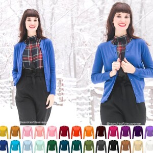 YEMAK Women's Long Sleeve Crewneck Cardigan Sweater - Soft Button Down Casual Knit (MK0179-CHA-M) - View #6