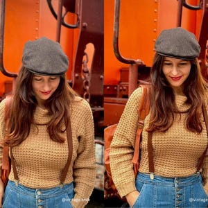 YEMAK Women&#39;s Cowl Neck High Low Hem Side Slit Pop-Corn Knit Casual Loose Oversized Tunic Sweater MK3650 (S-L)