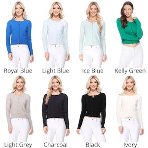 MAK RED Crewneck Cropped Button Down Short Sleeve Bolero