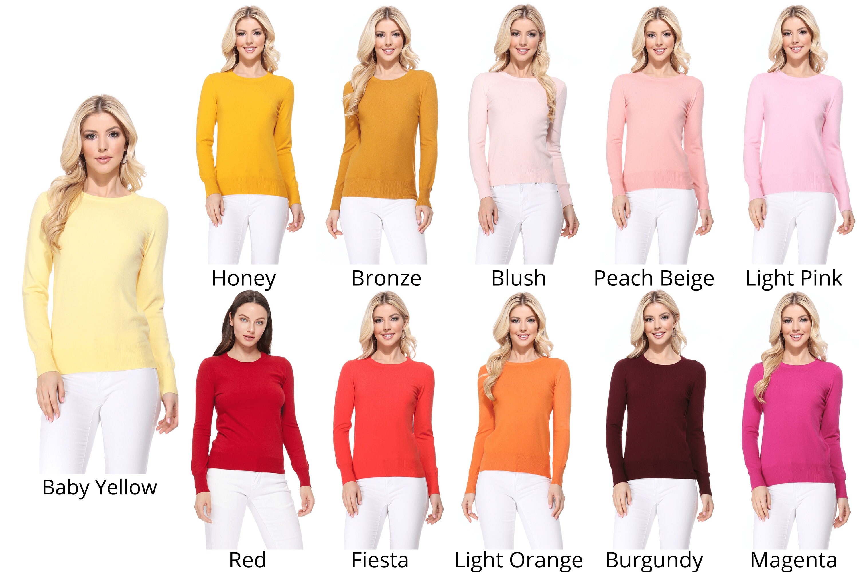 YEMAK Women's Long Sleeve Crewneck Button Down Cardigan Sweater (Soft, Stretchy, Casual Wear)