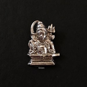 Shiva Pendant - Sterling Silver Shivling Pendant, Shiva Charm, Shiva Necklace, Hindu Deity Pendant, India God Pendant, Silver Shiva Amulet