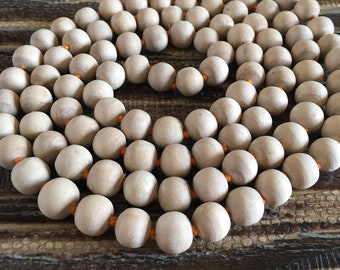 Tulsi Mala Necklace 10-11 mm Prayer Beads, 108+1 Knotted Tulasi Japa Bead, Krishna Meditation