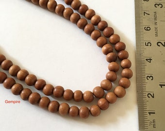 Sandalwood Beads 6 mm 5 strands ( 545 Beads) / Sandalwood Mala Beads Wholesale Bulk Prayer Beads / Buddhism Wood beads rosary 108 Mala beads