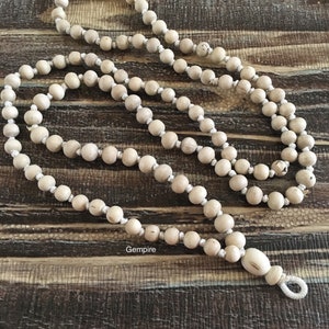 Tulsi Mala Necklace - Decreasing bead size - 108 Prayer beads Knotted Tulsi Japa mala, Wood mala, India Krishna Prayer mala Meditation Mala